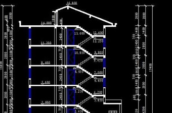 多层住宅建筑剖面cad施工图