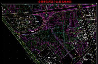 包河区政府用地地形图CAD图纸