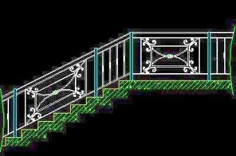木楼梯、铁艺楼梯、旋转楼梯、现代式楼梯、楼梯扶手CAD图块33