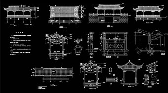 连体结构方案CAD景观图纸