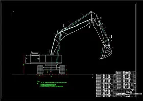 挖掘机装配图CAD机械图纸