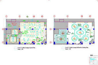 首层大堂酒廊cad图纸