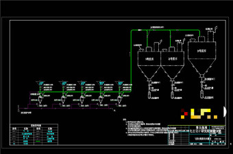 仓泵输灰系统流程图CAD机械图纸