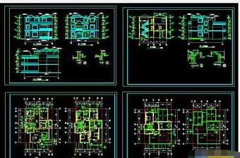 小三层豪华私人别墅建筑cad设计图纸