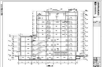 上海某九层框架结构商业楼建筑设计方案图