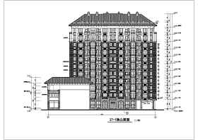 沿街小高层平立剖面建筑设计CAD施工图