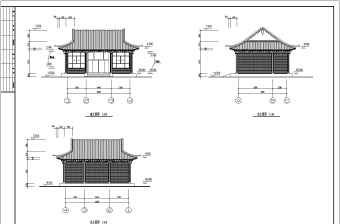 某地古庙框架结构三间大殿结构设计施工图