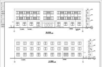 江苏某地三层框架结构办公楼建筑设计方案图纸