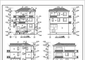 某新农村三层带夹层别墅建筑设计方案图