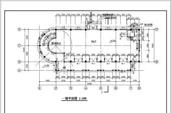 西班牙风格售楼处建筑设计施工CAD图纸