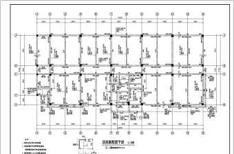 某地四层框架结构教学楼结构方案图