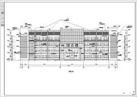 某地区四层中学综合办公楼建筑设计施工图