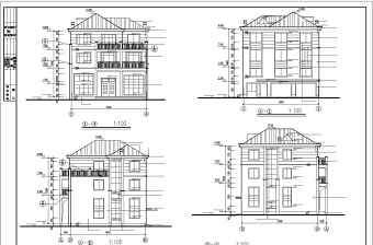 某地三层砖混结构别墅建筑设计施工图