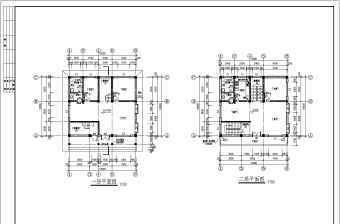 某四层框架结构私人别墅住宅设计cad建筑结构施工图