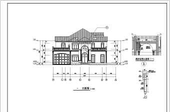 某二层框架结构别墅楼建筑设计施工图