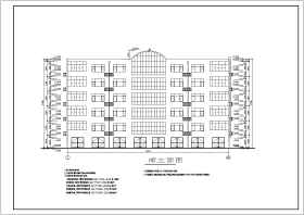 六层住宅楼建筑设计施工cad平面立面方案图纸(带阳台墙身大样图)