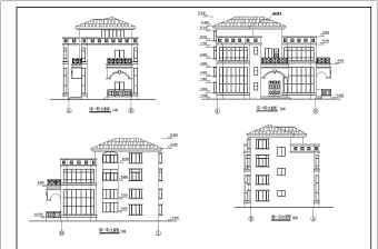 某地区3层框架结构别墅建筑方案图