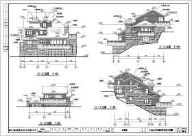 浙江某地3层砖混结构别墅建筑方案图