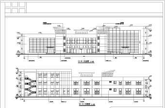 某乡镇局部三层框架结构办公楼建筑设计方案图