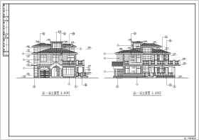 某小区三层独立别墅建筑设计施工图