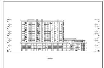 湘潭市某地十二层框架结构综合酒店公寓建筑设计施工图纸