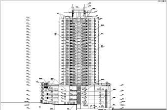 高层商住大厦建筑施工设计CAD全套图