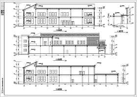 某学校两层框架结构食堂建筑设计施工图