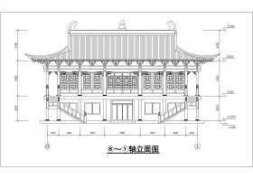 仿古建筑寺庙大殿建筑专业设计方案图纸