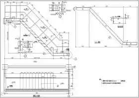 某钢框架中钢结构楼梯结构设计施工图