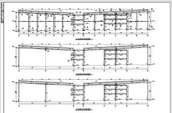 68米跨车市钢结构全套图纸（含门式刚架、局部夹层）