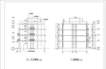 2600平方米四层框架办公楼建筑施工图