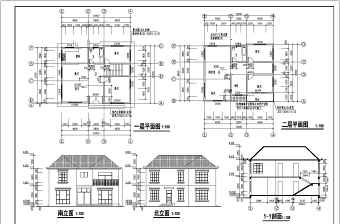 某地区两层砖混结构别墅建筑结构结构施工图