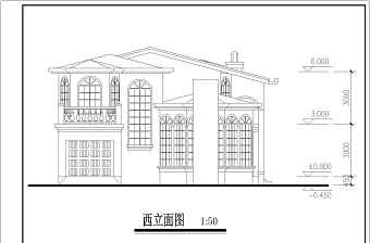 二层别墅楼建筑设计CAD施工图纸