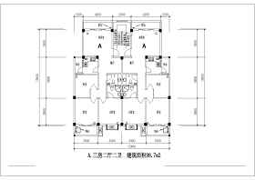 多层住宅建筑设计施工CAD户型图