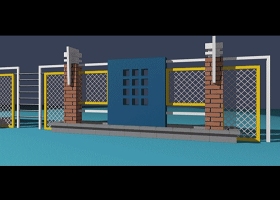 围墙模型平面及3D素材