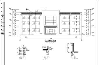 东莞某地三层框架结构办公楼建筑设计施工图纸