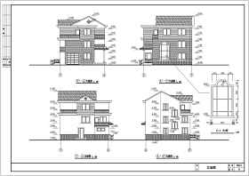 某地三层框架结构农村别墅建筑结构设计施工图