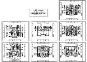 联体别墅1-3层平面方案图