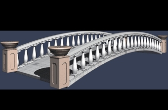 桥模型平面及3D素材