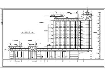 安徽十一层框架结构办公楼建筑设计扩初图