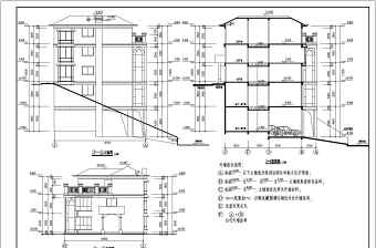某地三层框架结构别墅结构施工图（带地下室）