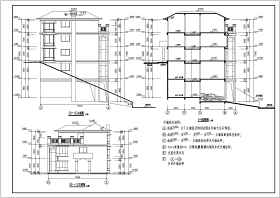 某地三层框架结构别墅结构施工图（带地下室）