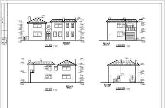 北美风情小别墅建筑设计CAD施工图纸