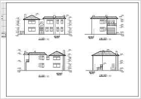 北美风情小别墅建筑设计CAD施工图纸