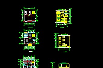 小型豪华别墅建筑方案设计全套CAD详图