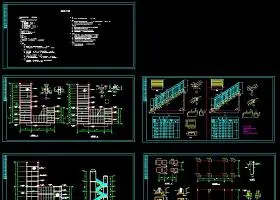 某钢结构走廊楼梯cad施工设计图(含设计说明）