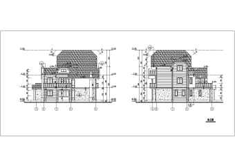 两层半高档别墅建筑设计施工图