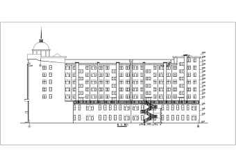 军分区综合楼平立剖建筑施工设计CAD图