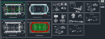 某郊区学校体育场建筑设计CAD施工图