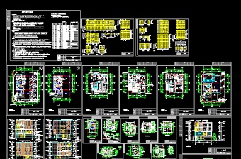 某高档别墅全套CAD建筑施工设计图带效果图